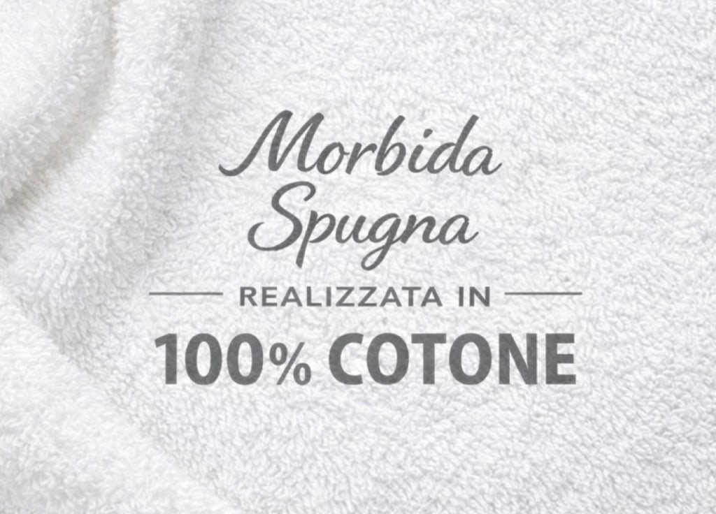 Accappatoio Con Cappuccio In Morbida Spugna Mod. Sophie Tinta Unita - L - Cielo