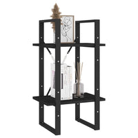 Libreria a 2 Ripiani Nera 40x30x70 cm in Massello di Pino cod mxl 20561