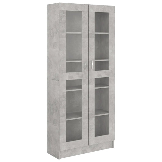 Armadietto Vetrina Grigio Cemento 82,5x30,5x185,5cm Multistrato 802772