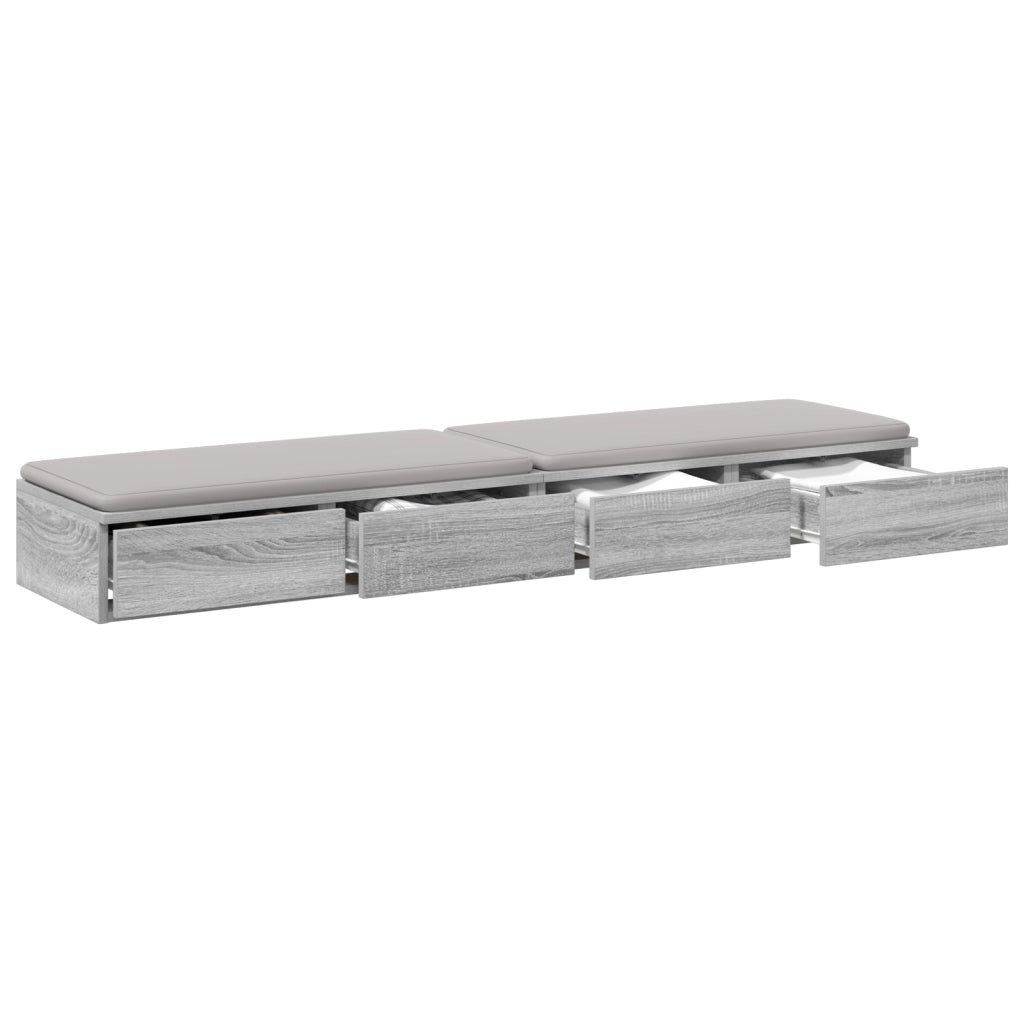 Cassetti per Letto Grigio Sonoma 140x36,5x16,5 cm Legno Ingegnerizzato