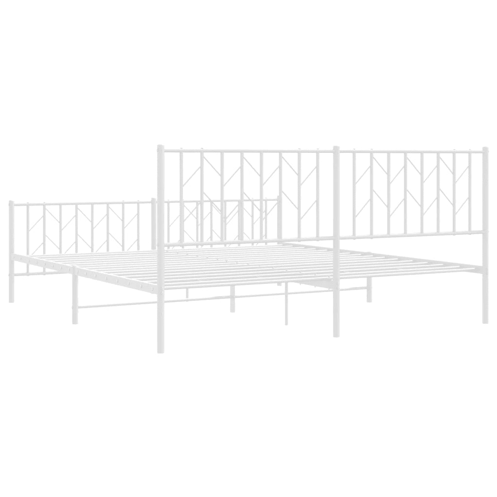 Giroletto con Testiera e Pediera-Struttura Letto Metallo Bianco 183x213 cm 969227