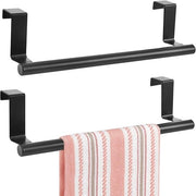 Scaffale per asciugamani cucina - Acciaio inossidabile senza fori - 2 pezzi - Nero - 36 cm