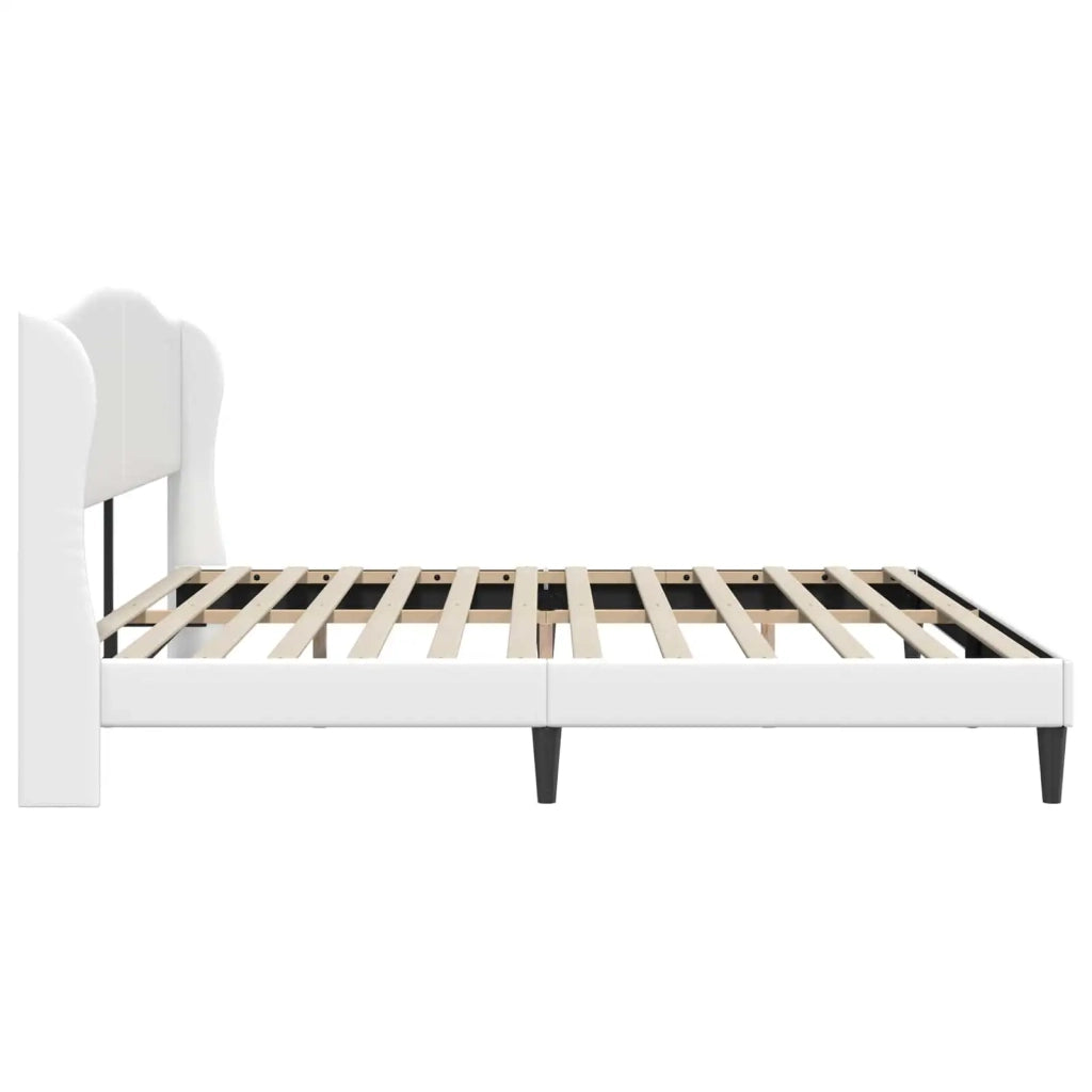 Struttura del letto con testiera Bianco 200 x 200 cm Similpelle
