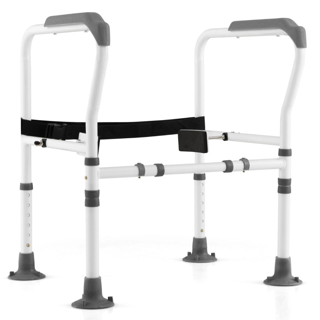 Supporto per WC bagno per anziani regolabile in altezza e larghezza, Supporto per gabinetto per anziani disabili Grigio
