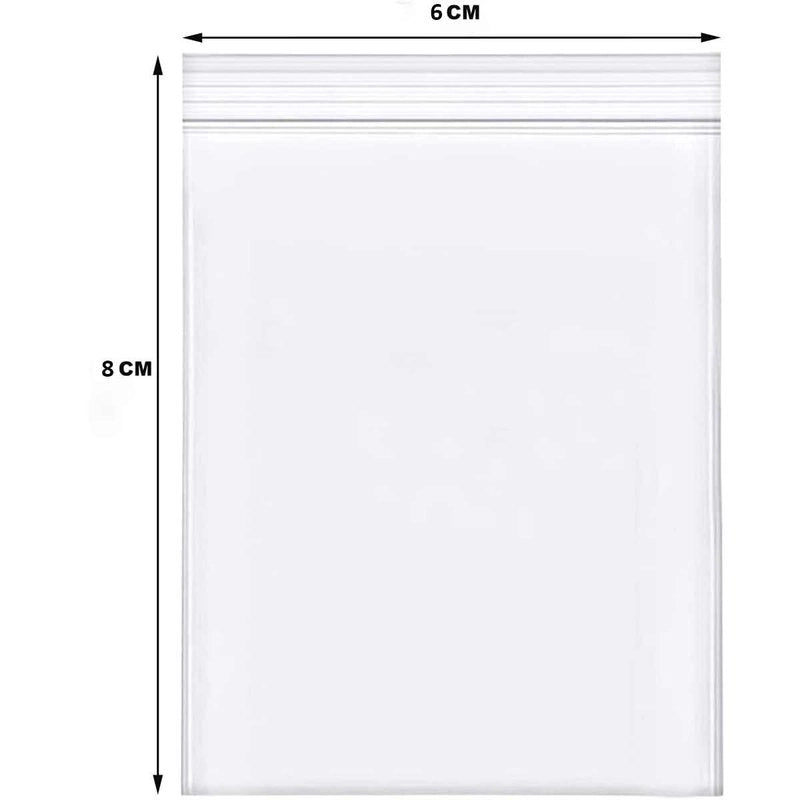 1000 Pezzi Buste Zip Trasparenti 6x8 cm Spessore 30 Micron Richiudibili
