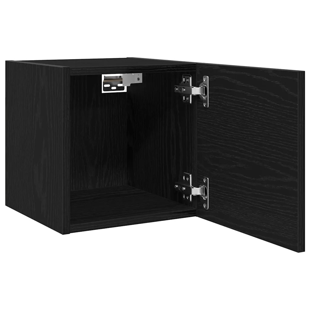 Mobile TV da parete Rovere Nero 30,5 x 30 x 30 cm 862576