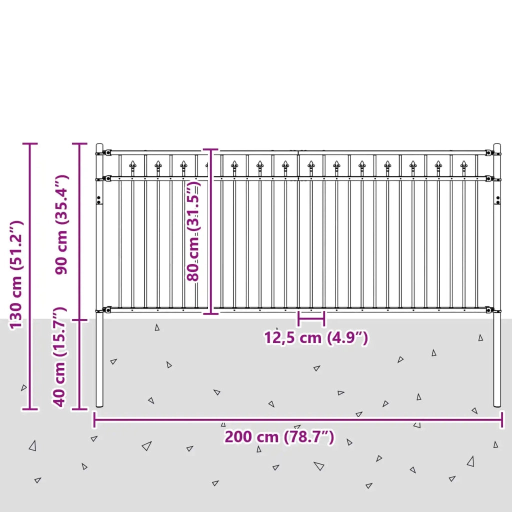 Recinzione da Giardino | Recinzione a picchetto BAARLO Nero