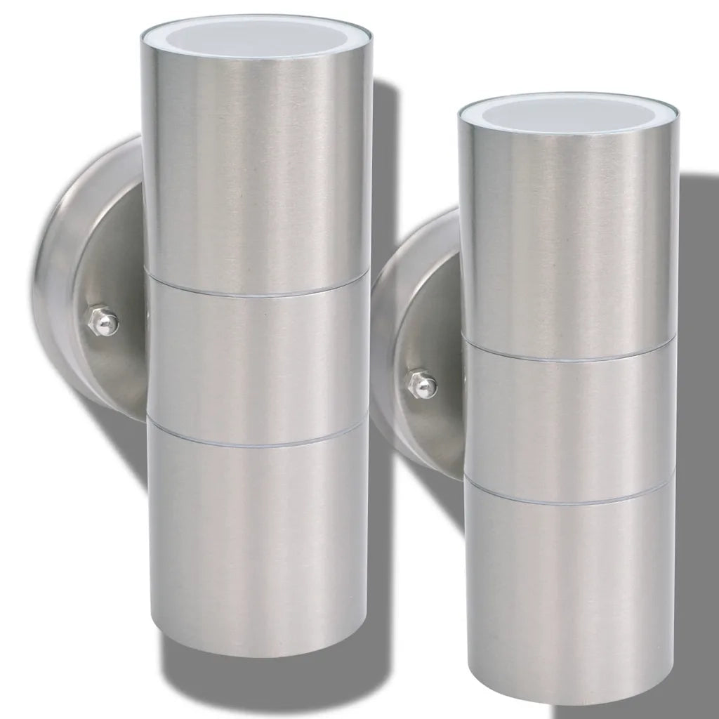 Applique LED Parete 2pz Acciaio Inox Proiezione Alto/Basso 42415