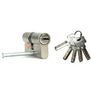 Trade Shop - Cilindro Europeo Sicurezza 70mm Porta Serratura 5 Chiavi Lucchetto Catenaccio -