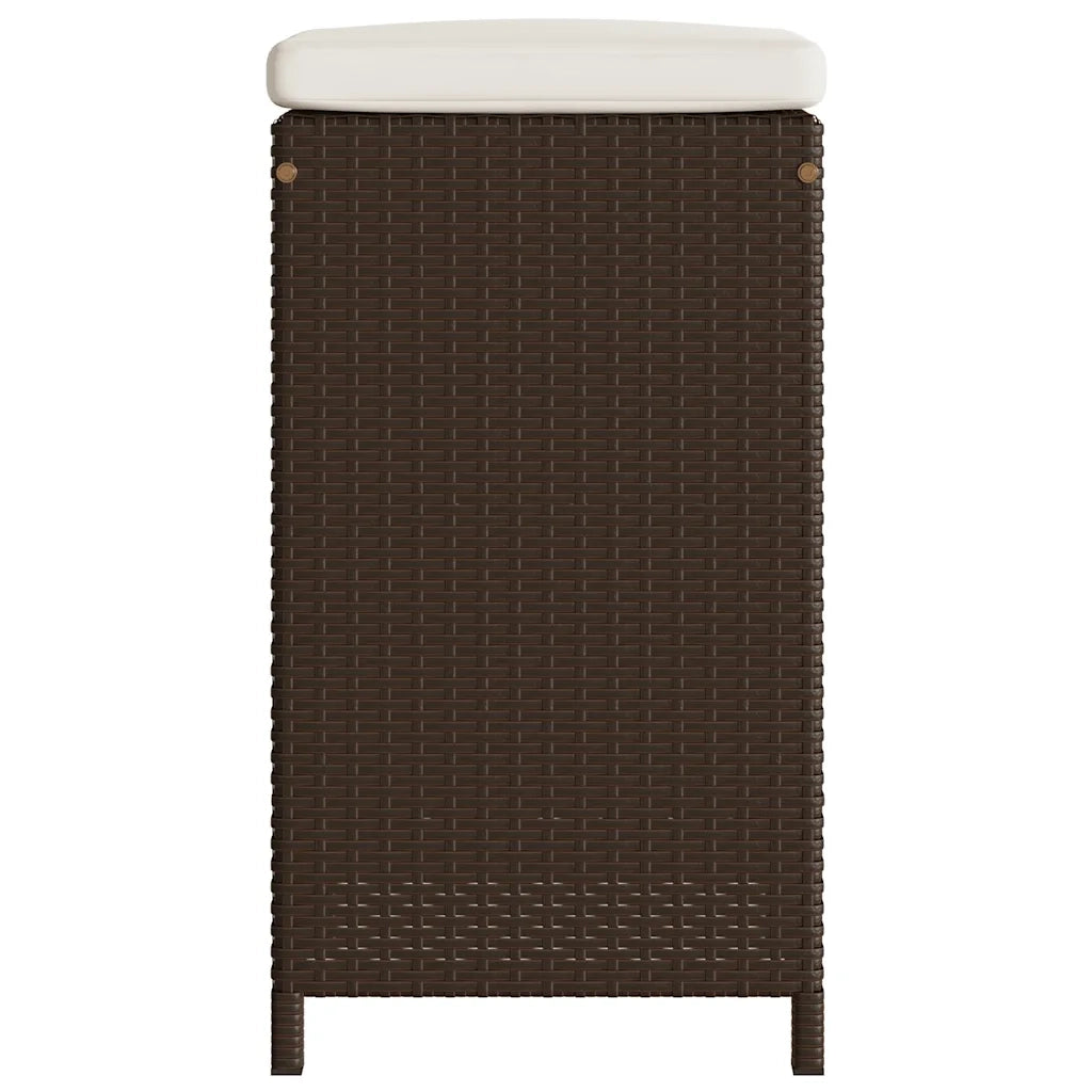Sgabelli Bar da Giardino con Cuscini 4 pz Marroni in Polyrattan CFW5628243