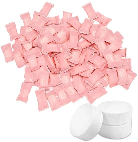 Asciugamani compressi mini per esterno - alta qualità cotone - rosa - ideali per adulti - 50 pezzi