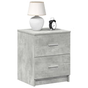 Comodini 2 pz con 2 Cassetti Grigio Cemento 40x36x50 cm 858792