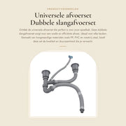 Kit di scarico universale - doppia lingua di scarico - kit di lingua di scarico - in acciaio inossidabile - installazione facile - drenaggio 110 mm