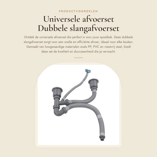 Kit di scarico universale - doppia lingua di scarico - kit di lingua di scarico - in acciaio inossidabile - installazione facile - drenaggio 110 mm