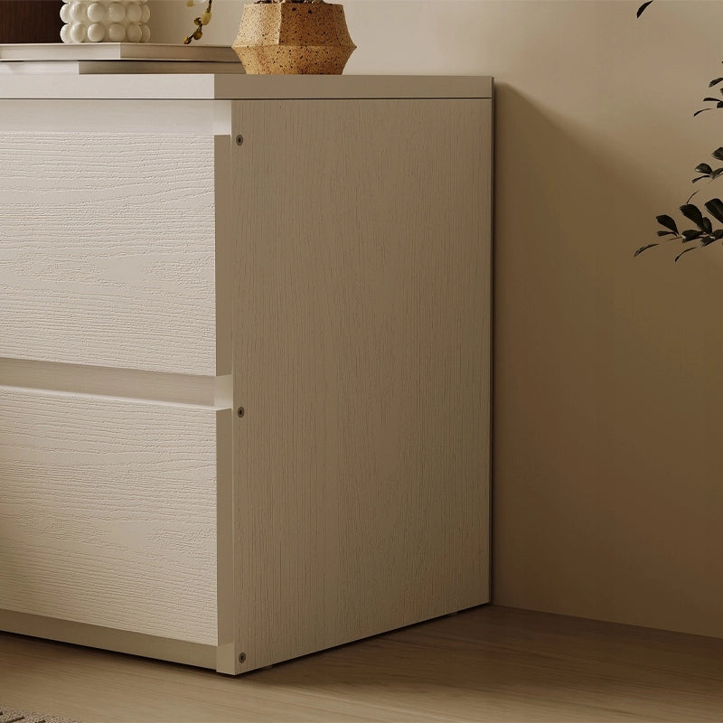 Comodino tavolino per camera da letto soggiorno 2 cassetti loft bianco moderno