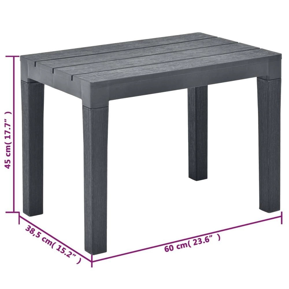 Garden Benches, 2 Pieces, Anthracite Plastic
