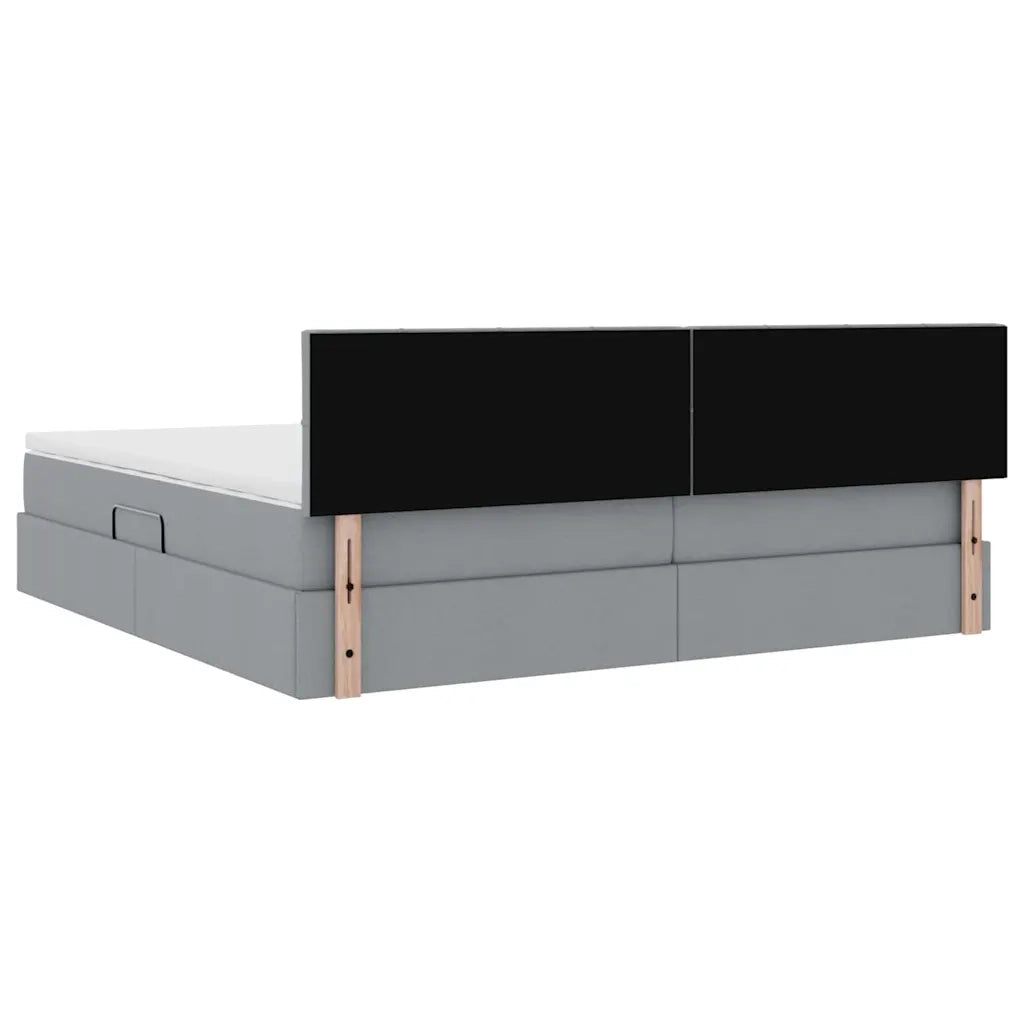Letto con contenitore e materasso Grigio chiaro 200 x 200 cm 3370530