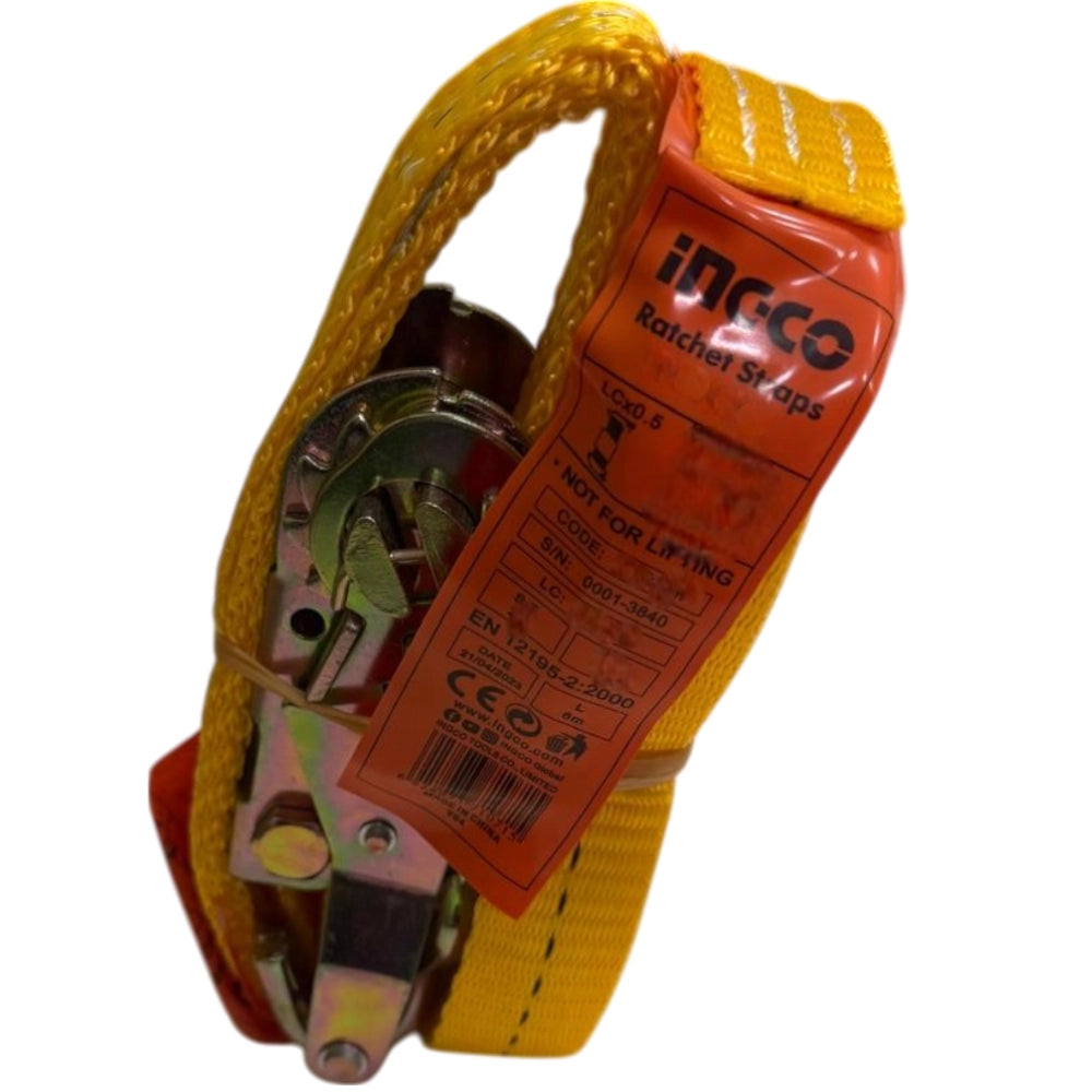 Cinghie cricchetto 6 metri x 25 mm 1,5 tonnellate ancoraggio fissaggio oggetti