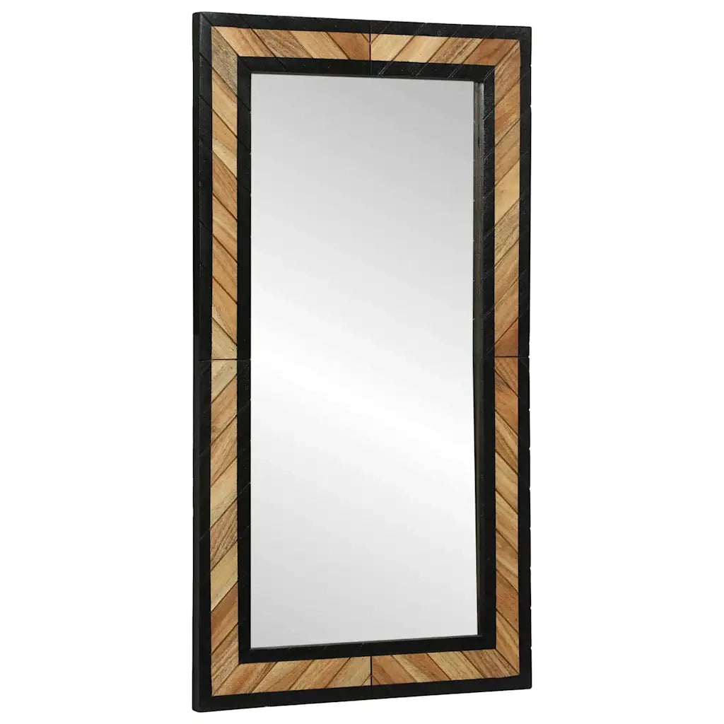 Specchio Nero e Marrone 90 x 2 x 50 cm Legno Massello di Acacia 374118