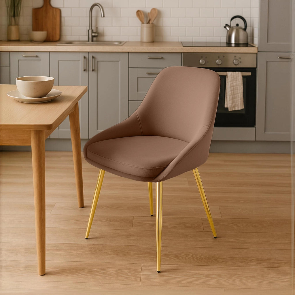 Set di 2 sedie da pranzo Elmira velluto oro 5