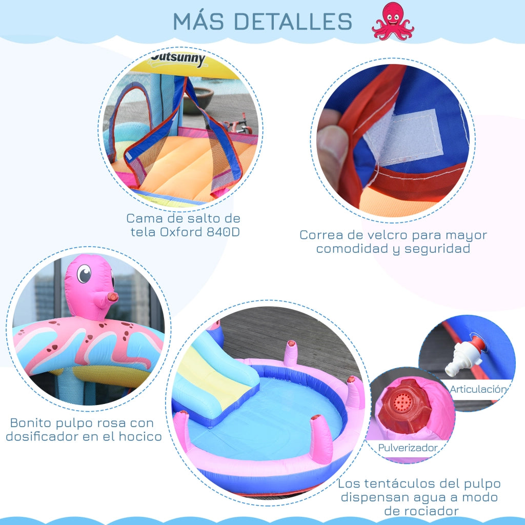 Letto Gonfiabile per Bambini con Scivolo e Piscina ¨C Zephmum ¨C 360x175x180 cm Multicolor