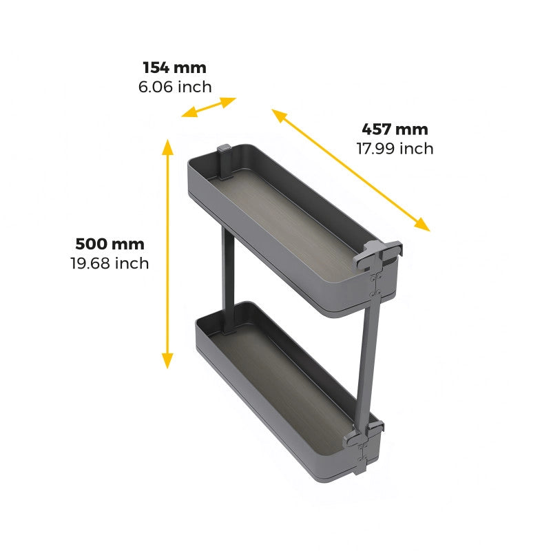 Carrello estraibile con cestelli e carrello del pane Supra con fissaggio inferiore con chiusura soft, Modulo 300, Acci..