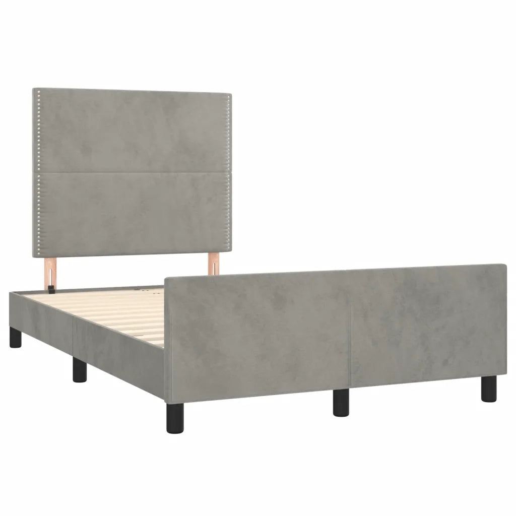 Giroletto senza Materasso Grigio Chiaro 120x190 cm Velluto