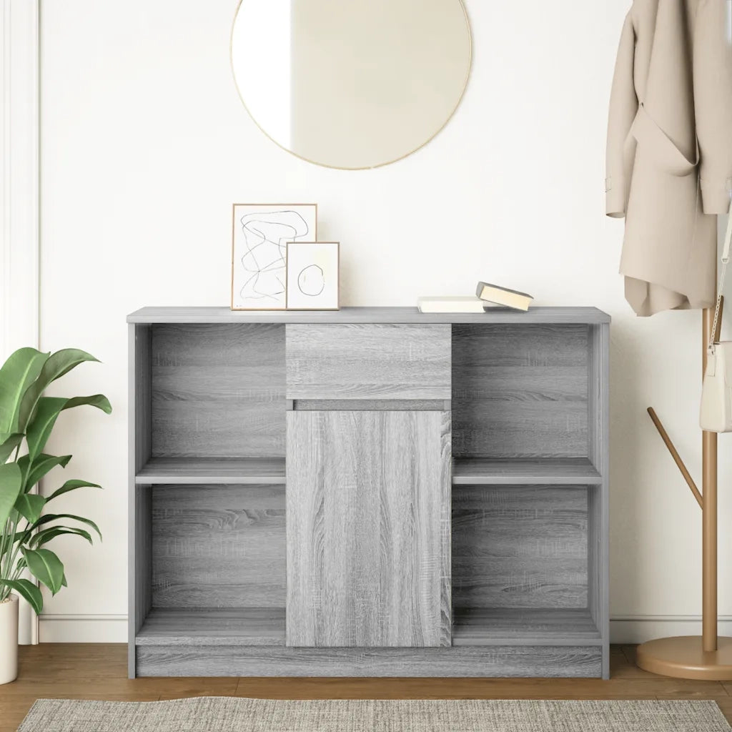 Credenza con Cassetto Grigio Sonoma 101x35x76 cm in Truciolato