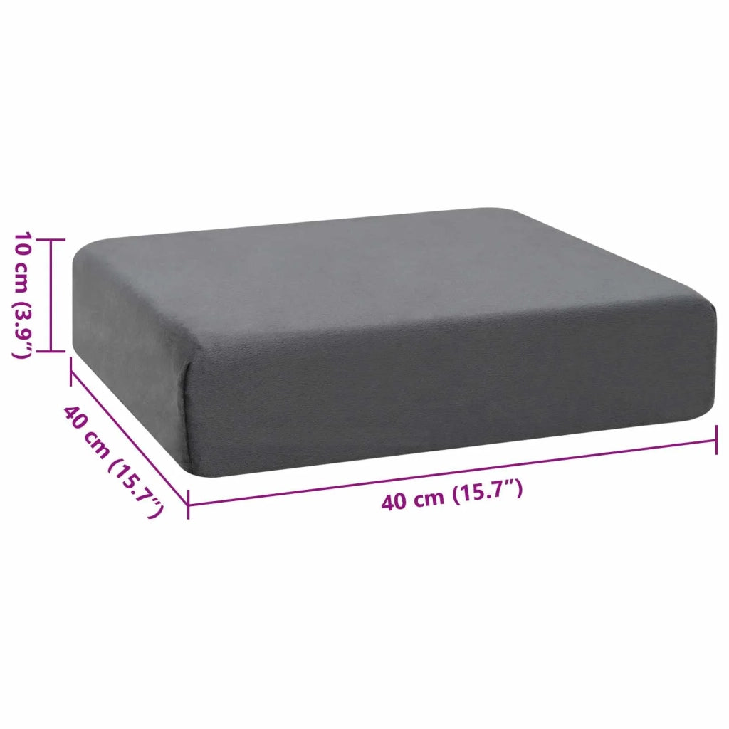 Cuscino per la seduta Grigio 40 x 40 x 10 cm Schiuma PU 42020200
