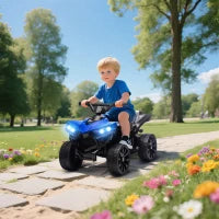 Quad Elettrico per Bambini ATV con Batteria Ricaricabile 6V, Fari LED e Musica, Età 3-8 Anni, Blu