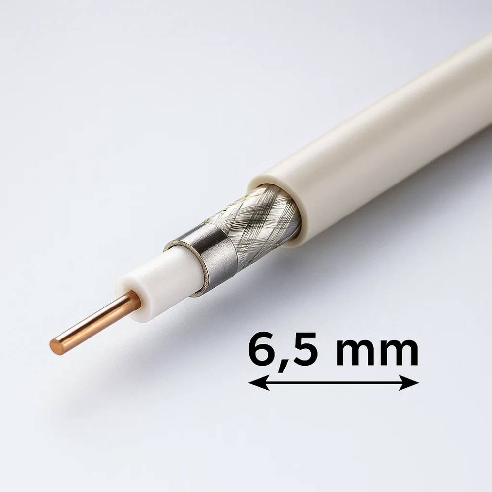 Cavo coassiale tv 75Ω ccs classe b per impianti sat/terrestre vendibile al metro *** sezione conduttore 6,5 mmq, con...