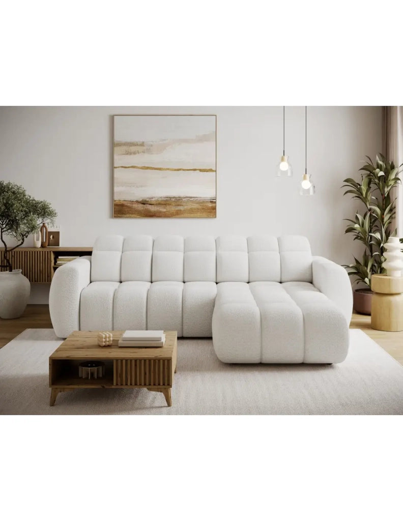 Divano angolare elettrico FANOTI 3 posti beige – angolo destro – versione 2