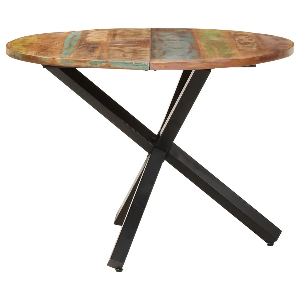 Tavolo da Pranzo Rotondo 100x100x75 cm Massello di Recupero 321682