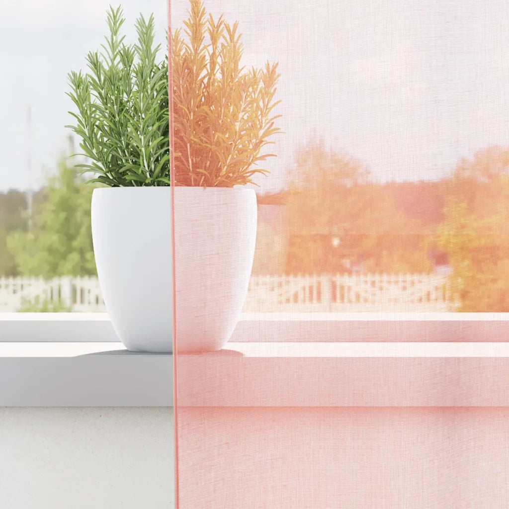 Tende in Voile con Passanti 2 pz Rosa 140x225 cm 4102288