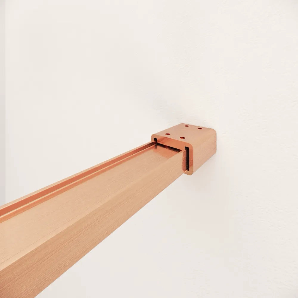Doccia walk-in arco 120cm con cerniere rame spazzolato vetro 8mm trasparente easy clean h200 | Senja