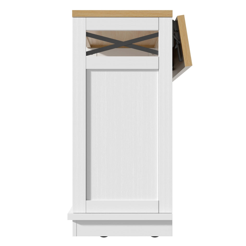 TAVOLO ISOLA CUCINA 118x43x98 cm Bianco MDF e Metallo