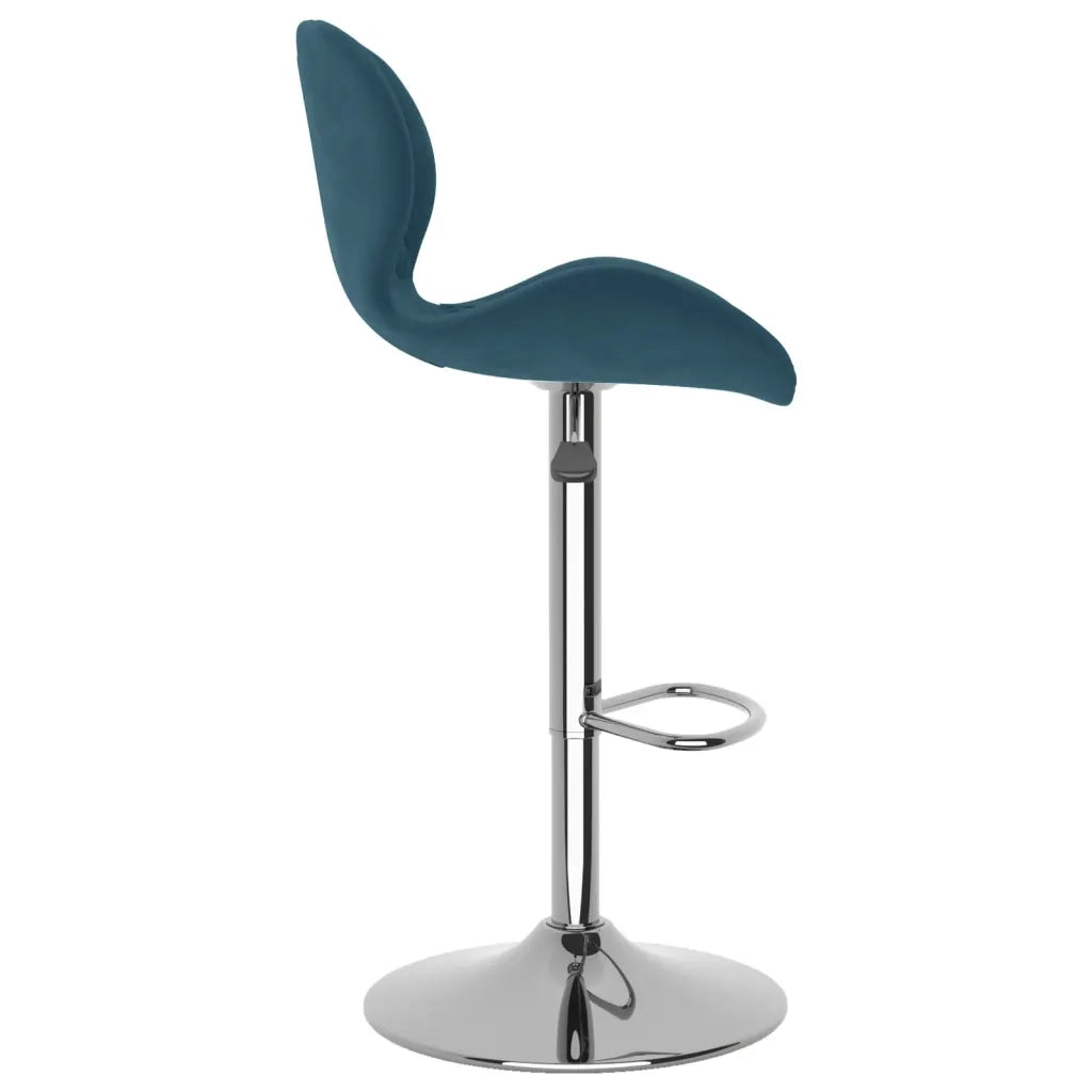 Sgabelli da Bar 2 pz Blu in Velluto