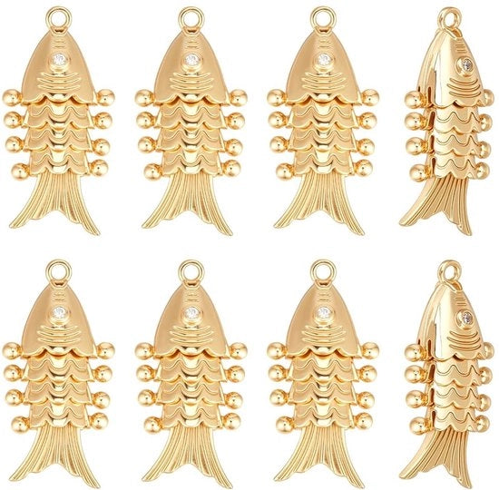 8 pezzi di visdorselli in ottone dorato per DIY accessori