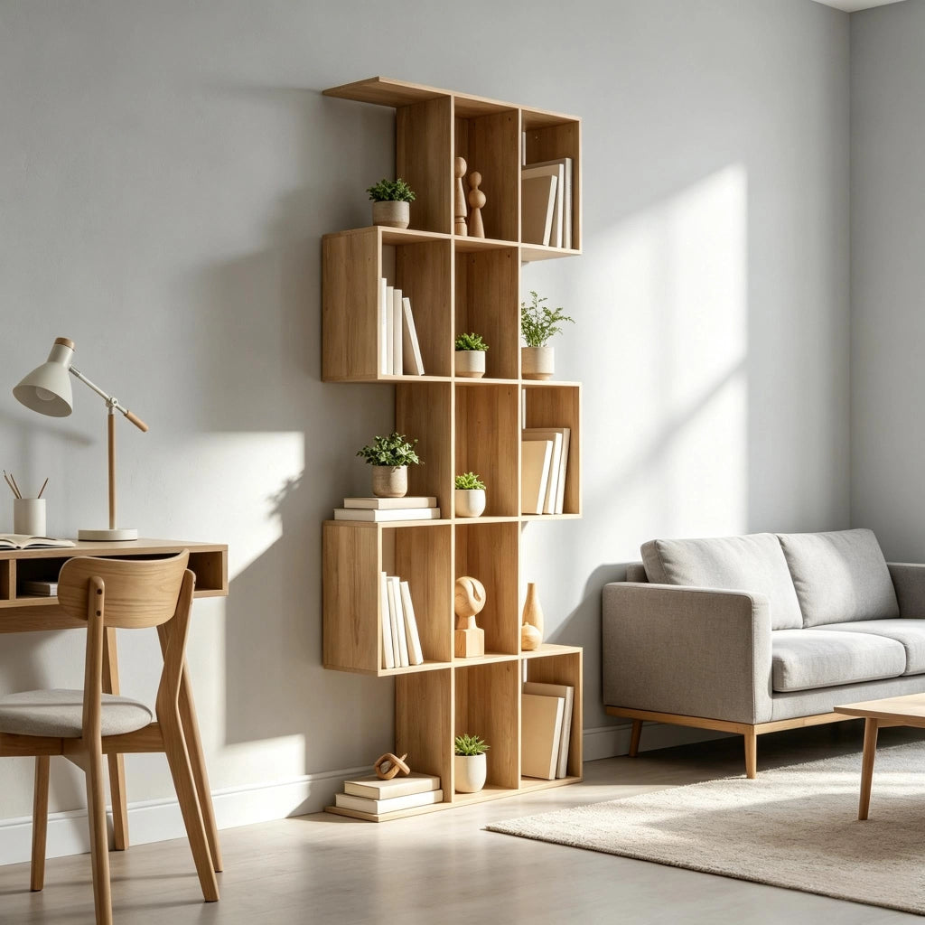 LIBRERIA a 5 livelli 80x24x200 cm MDF effetto rovere