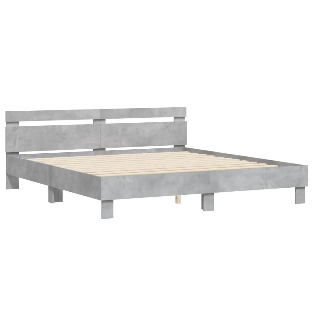 Giroletto Testiera Grigio Cemento 180x200 cm Legno Multistrato 3207402