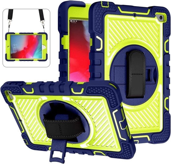 Casco di protezione per iPad Mini 4.5 - Supporto girevole 360 gradi - Cinturino da spalla - Verde