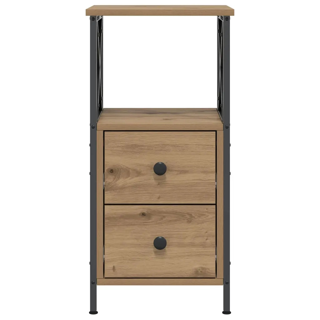 Comodino | Armadio da Notte | Mobiletto da notte Rovere Artigianale 34x35,5x70 cm in Legno Multistrato