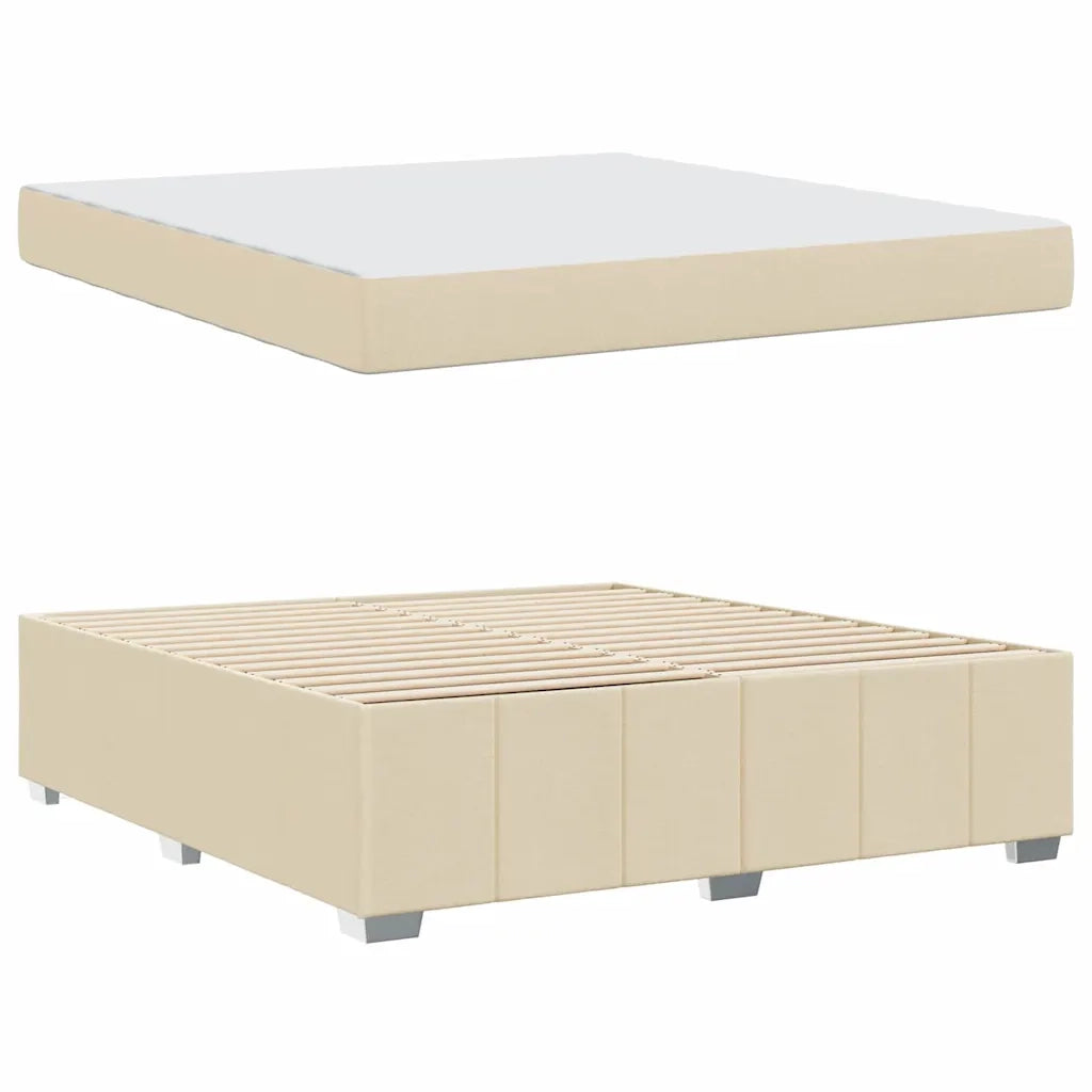 Struttura del letto con materasso Crema 180 x 200 cm Tessuto 3398305