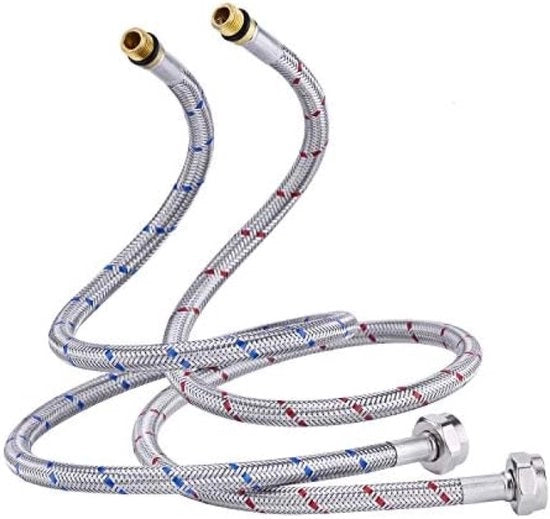 Slang permutabile per acqua potabile G 3/8"x M10 DN6 70cm, imitazione corda in acciaio inossidabile per cucina e bagno, certificato DVGW