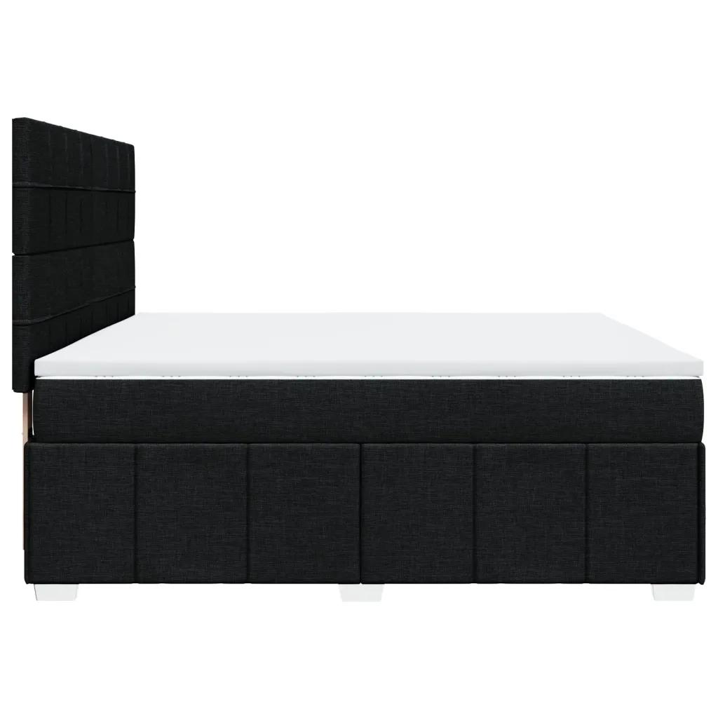 Giroletto a Molle con Materasso Nero 180x200 cm in Tessuto