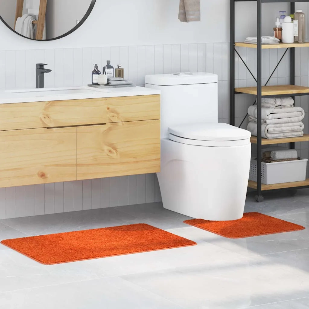 Set di tappetini antiscivolo per il bagno 2 pcs Arancione PP 4019861