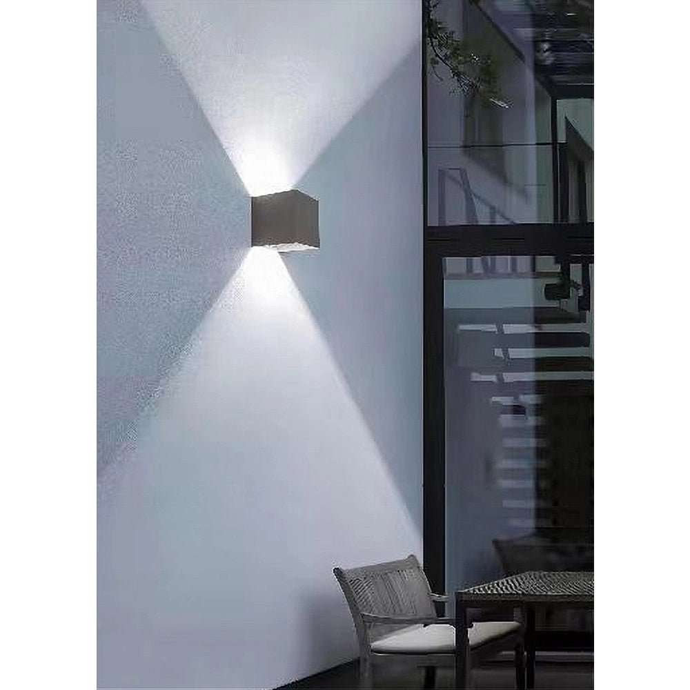 Trade Shop - Applique Da Parete 22watt Grigio Per Esterno Doppia Emissione Luminosa Ip65 Es66 -