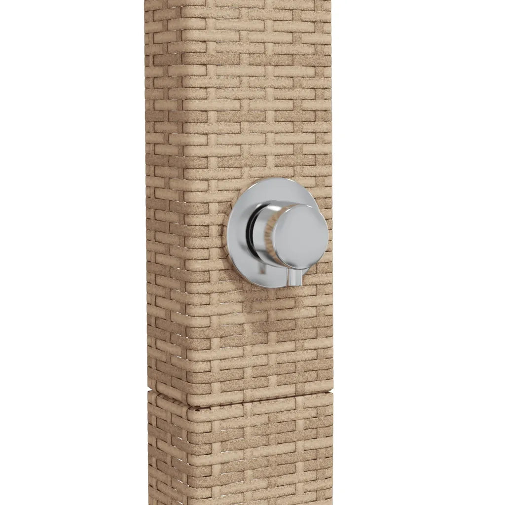 Doccia da Esterno Beige 50x55x224 cm Polyrattan e Legno Acacia 368208