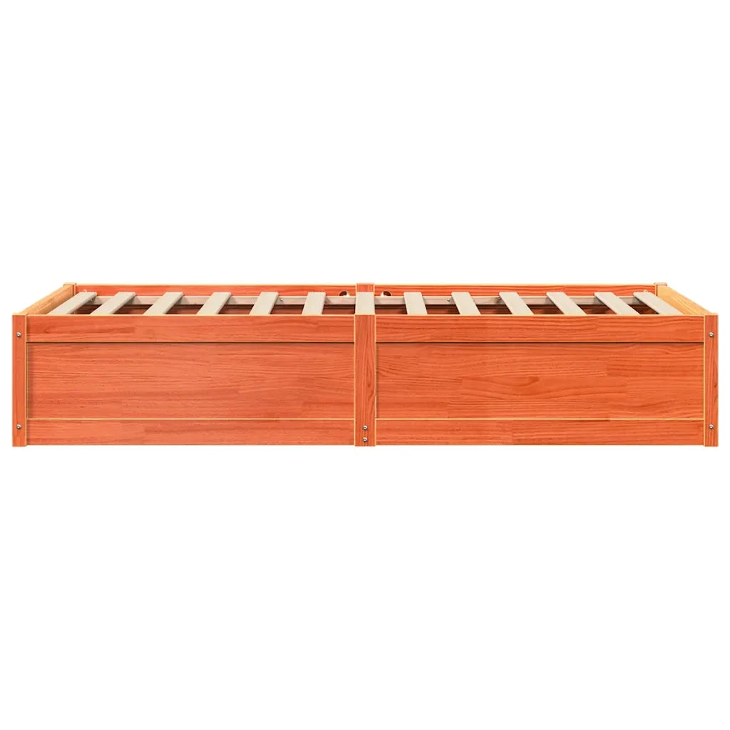Letto senza Materasso Marrone Cera 75x190 cm in Legno di Pino