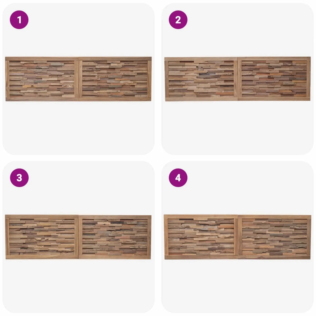 Testiera Naturale Legno di teak solido